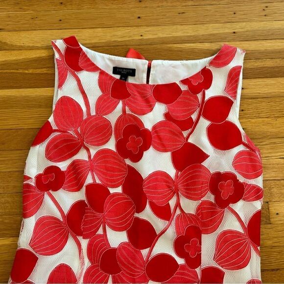 Talbots red/pink/white formal sleeveless dress NWT - Picture 3 of 7